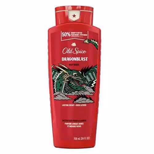 شامپو بدن مردانه کانادایی الد اسپایس Old Spice – Dragonblast رایحه چوب صندل و وانیل 709 میل