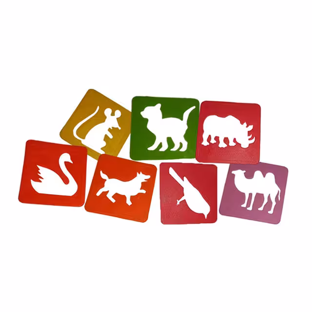 شابلون کودک طرح حیوانات رسام تحریر بسته 12 عددی پارس رسام