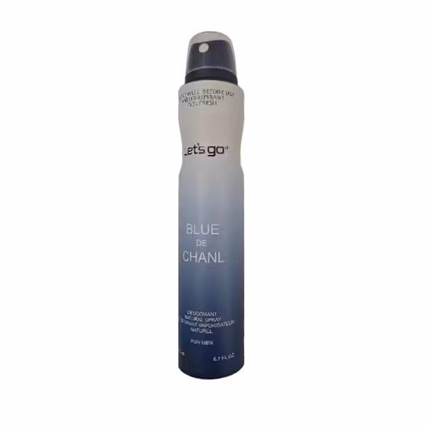 اسپری خوشبو کننده بدن مردانه lets go لتس گو مدل blue de chanl حجم 200 میلی لیتر | Let’s Go men’s Body Deodorant Spray Model blue de chanl 200 ml