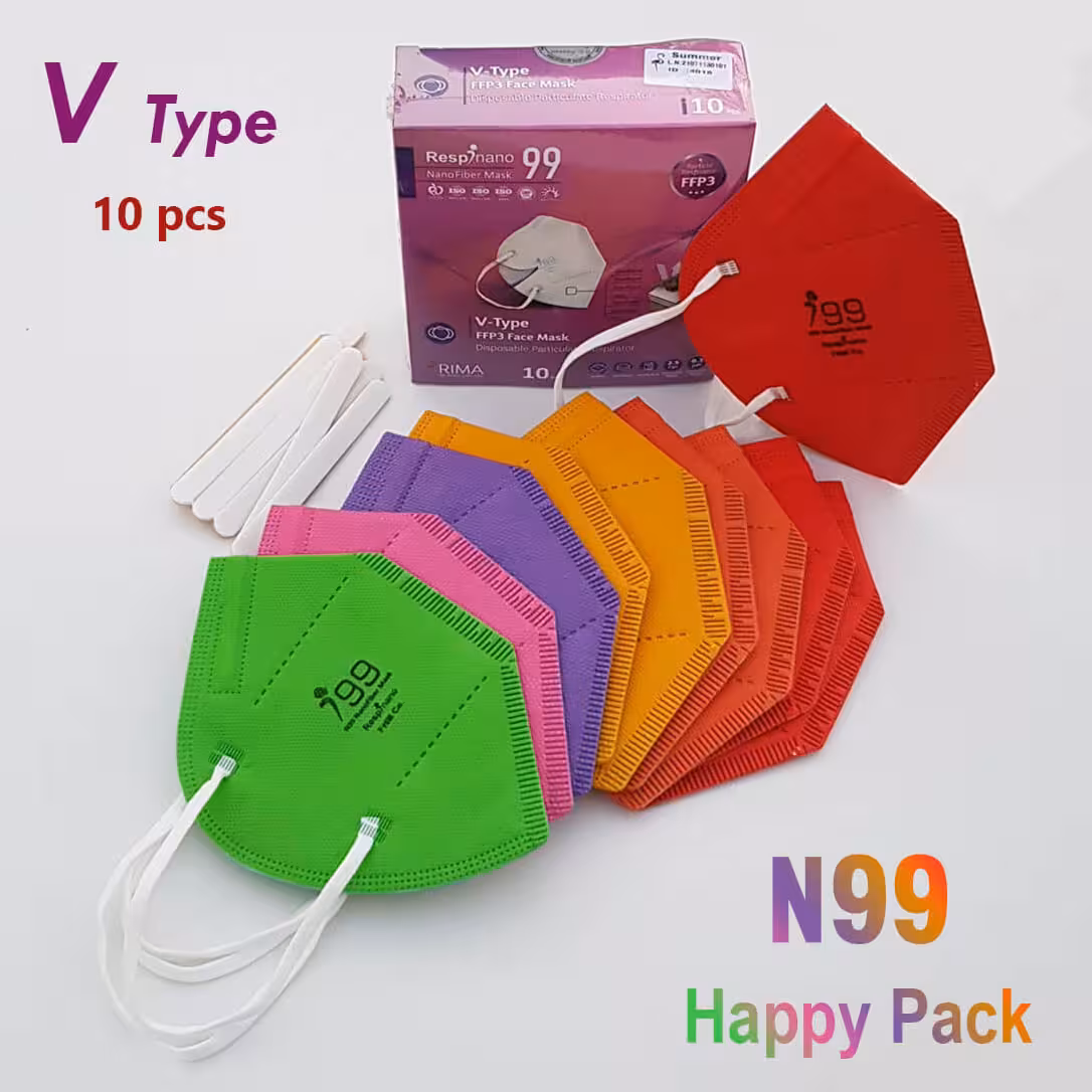 ماسک بدون سوپاپ N99 رسپی نانو مدل وی تایپ (شاد)