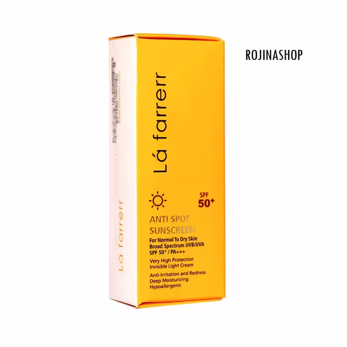 کرم ضد آفتاب و ضد لک بی رنگ لافارر مناسب پوست خشک SPF50