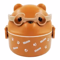 ظرف غذا (لانچ باکس) کودک طرح خرس عینکی سه تیکه