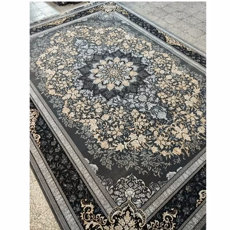 فرش 500شانه ماشینی کاشان 9متری طرح 700شانه ورژن طرح تندیس دودی(باارسال رایگان)