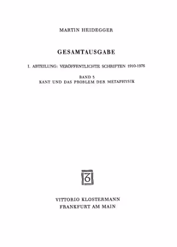 خرید و دانلود نسخه کامل کتاب Kant und das Problem der Metaphysik (1929)