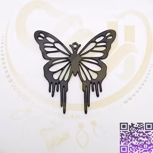 پلاک استیل پروانه لونا مشکی کد335