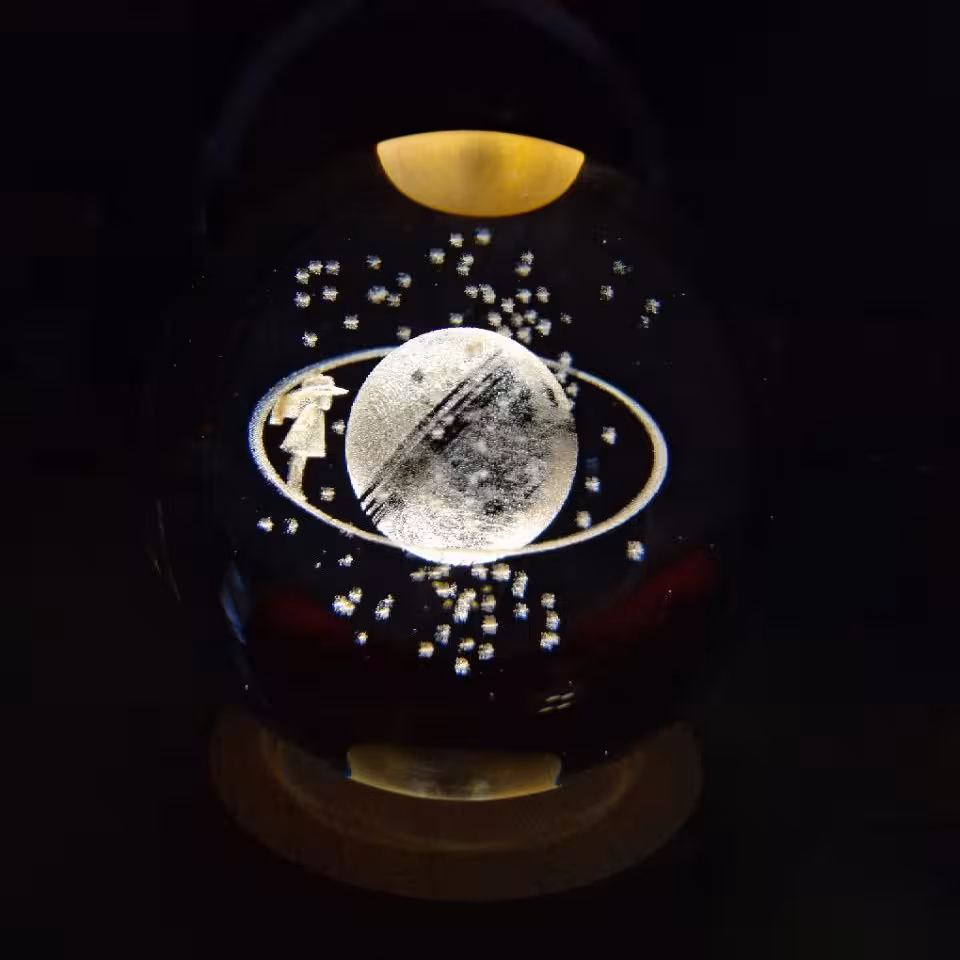 گوی کریستالی طرح ماه و دختر سایز 10 کد T  29