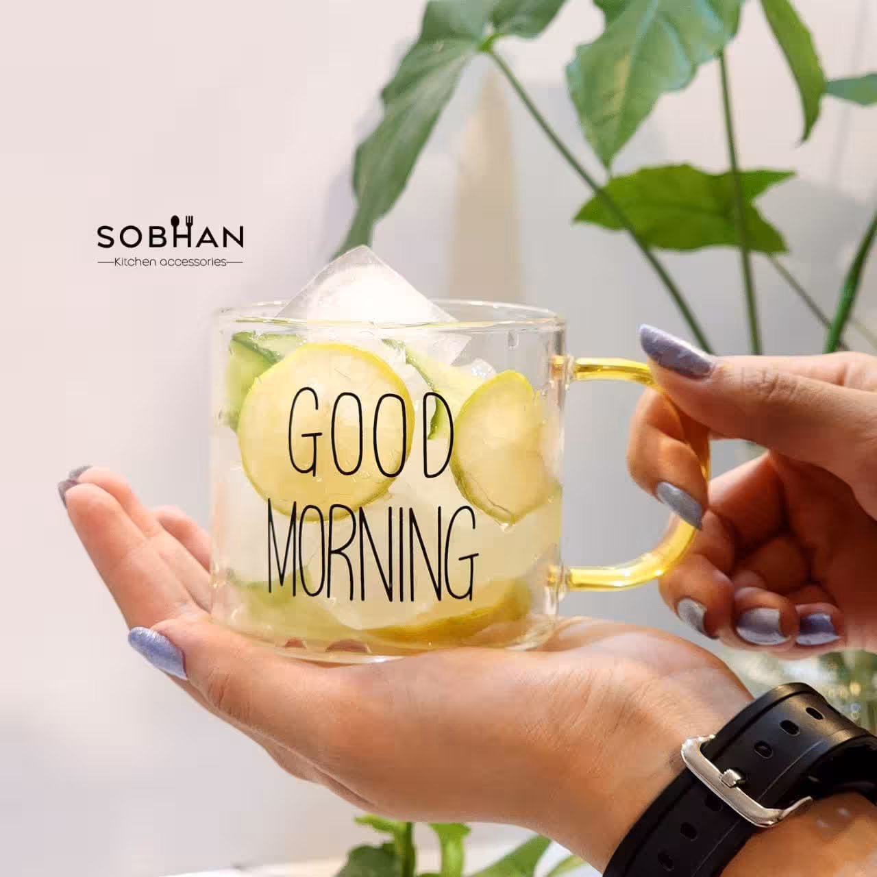 ماگ GOOD MORNING استوانه پیرکس