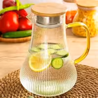 پارچ پیرکس درب بامبو آروو دسته رنگی arow-2784