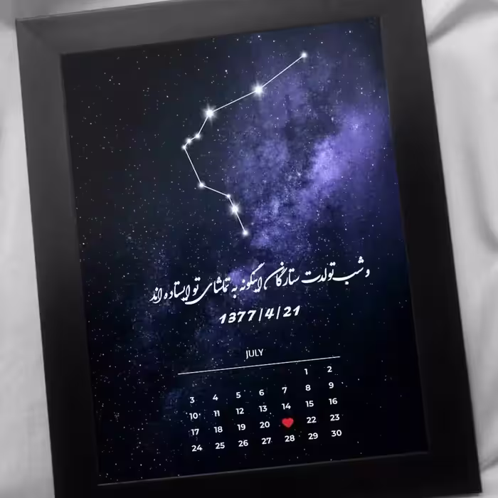 کادو تولد -تابلو موزیکال ستاره شب تولد سایز 20در30
