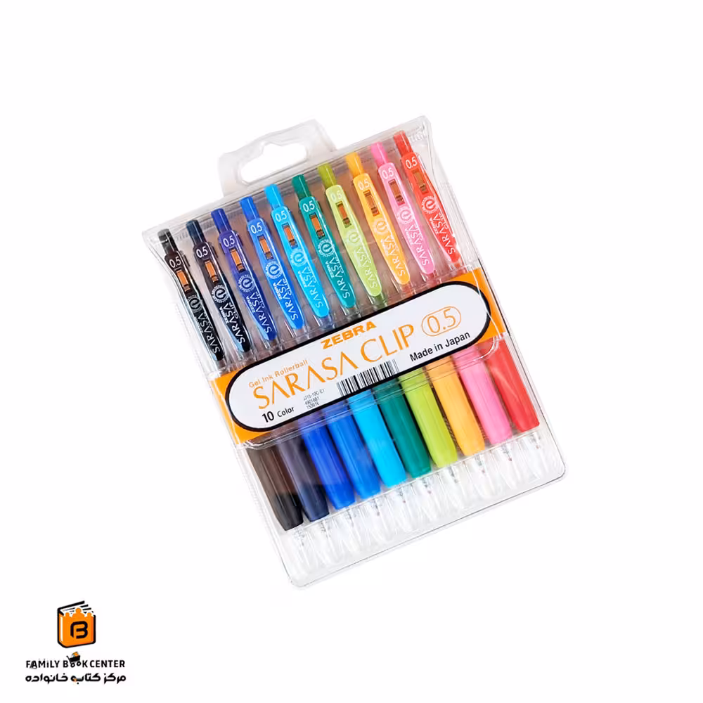 خودکار ژلی بسته‌ای 10 رنگ ساراسا زبرا (ZEBRA)