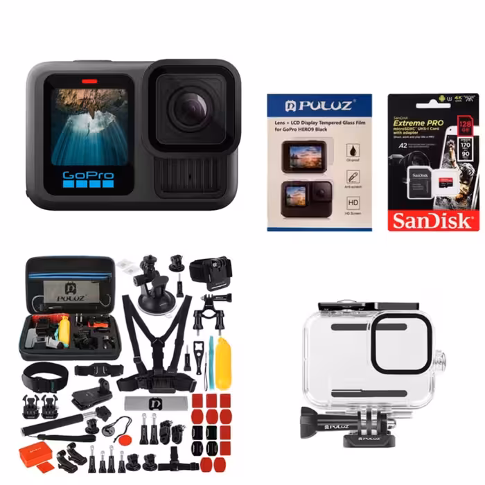 دوربین ورزشی گوپرو مدل GoPro HERO13 Black به همراه لوازم جانبی ورم-کارت-128gb/200mb