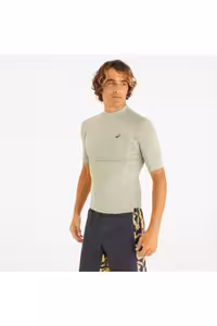 مردانه مردان OLAİAN SLIM FIT آستین کوتاه UV محافظت شده T SHIRT KHAKI 500 Decathlon