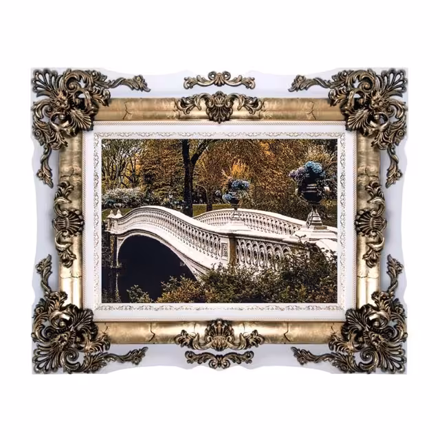 تابلو فرش ماشینی دنیای فرش طرح منظره پل کد 184