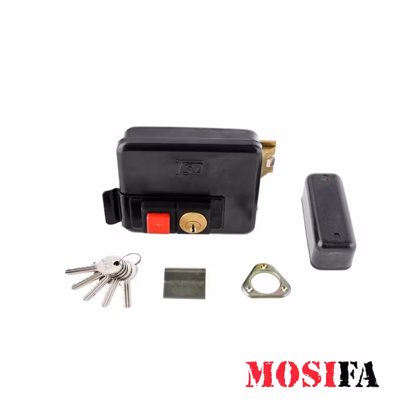 قفل حیاطی برقی بیرون بازشو کلید ساده تسا 7080