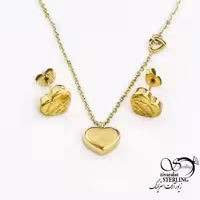 نیمست قلب کلاسیک طرح طلا برند استیل کد 18421