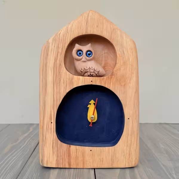 ساعت رومیزی تک مجسمه جغد طرح دو