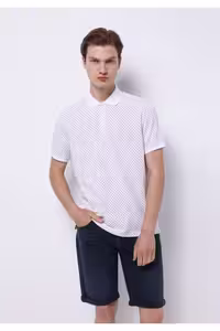 تی شرت یقه پولو به طور منظم متناسب با چوگان یاکا چاپ شده پنبه آستین کوتاه مردانه T SHIRT Colin’s