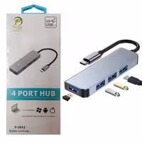 هاب 4 پورت TYPE-Cبه USB3.0 مدل P-3612
