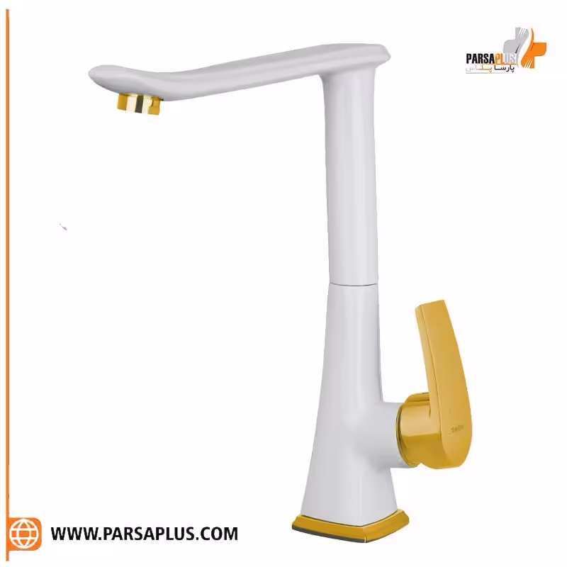 شیر آشپزخانه دوان مدل تریفا سفید طلایی