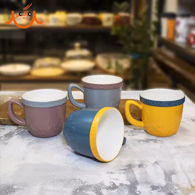 ماگ سرامیکی طرح برگ برجسته