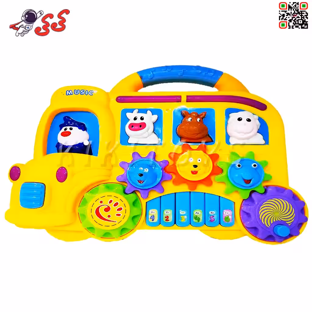 ارگ اسباب بازی موزیکال کودک طرح اتوبوس Piano 4499