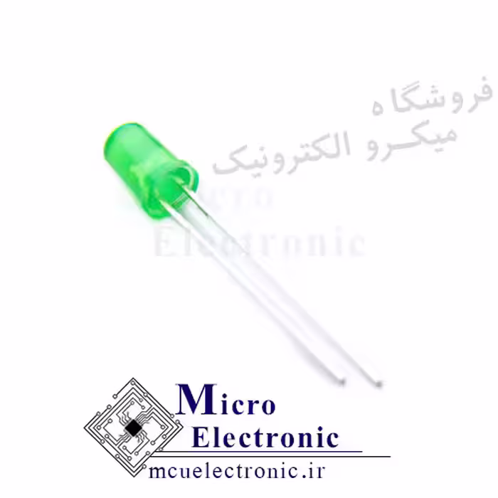 ال ای دی 5mm سبز مات پایه بلند