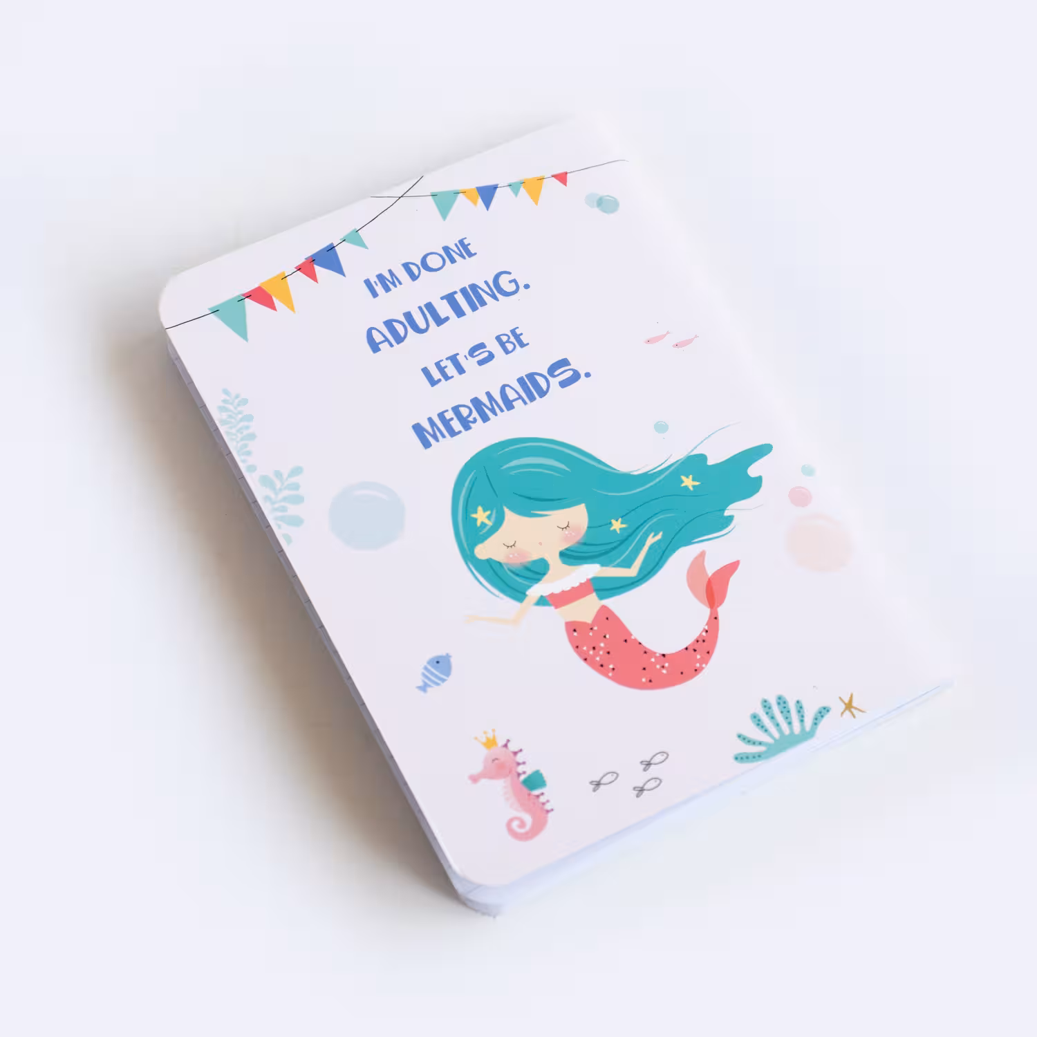 دفترچه خط دار طرح پری دریایی صورتی کیچ بوک (KITSCH BOOK)
