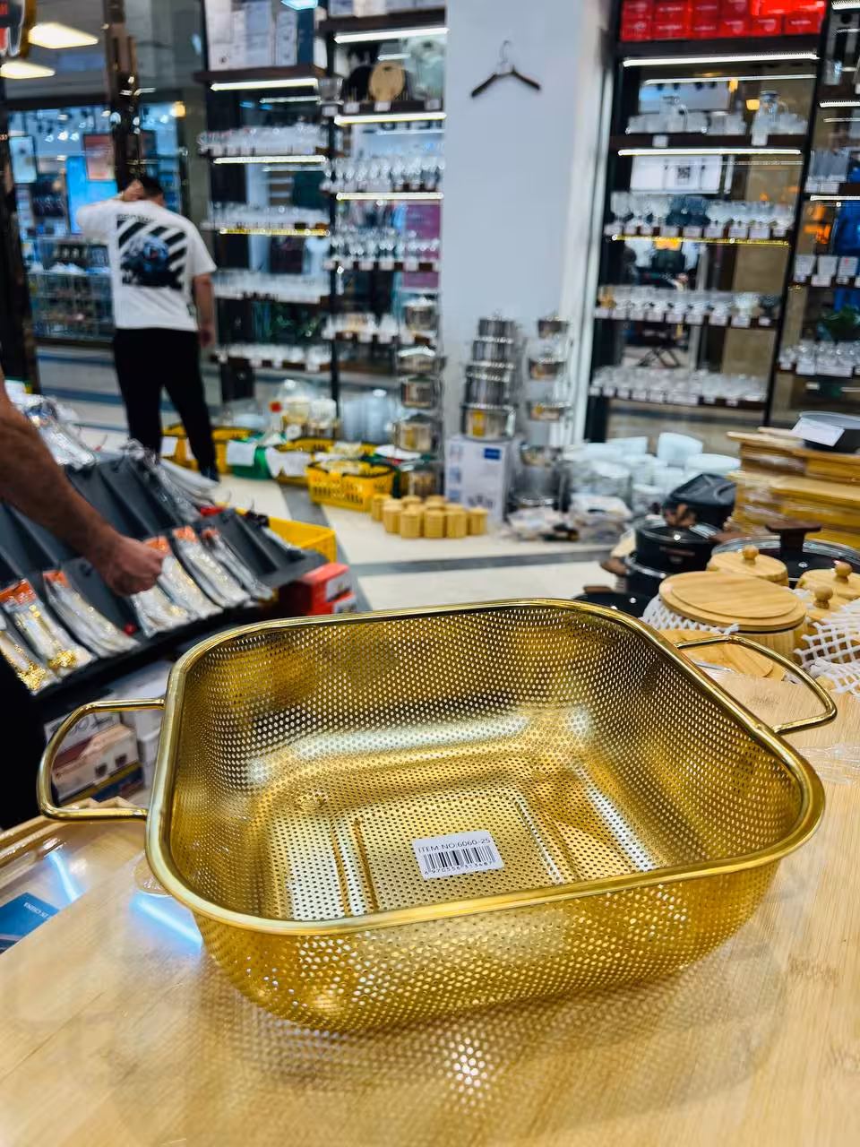 آبکش مربع طلایی رنگ ثابت 6060-25