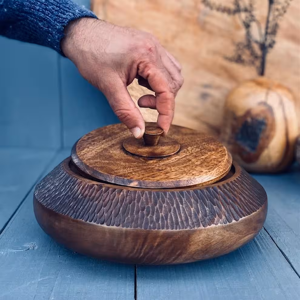 ظرف دربدار چوبی کد 986