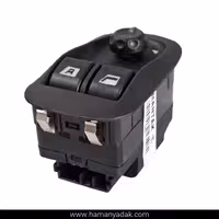 کلید شیشه بالابر اتو پژو 206 تیپ 5 قدیم دو سوکت برند هیرکان