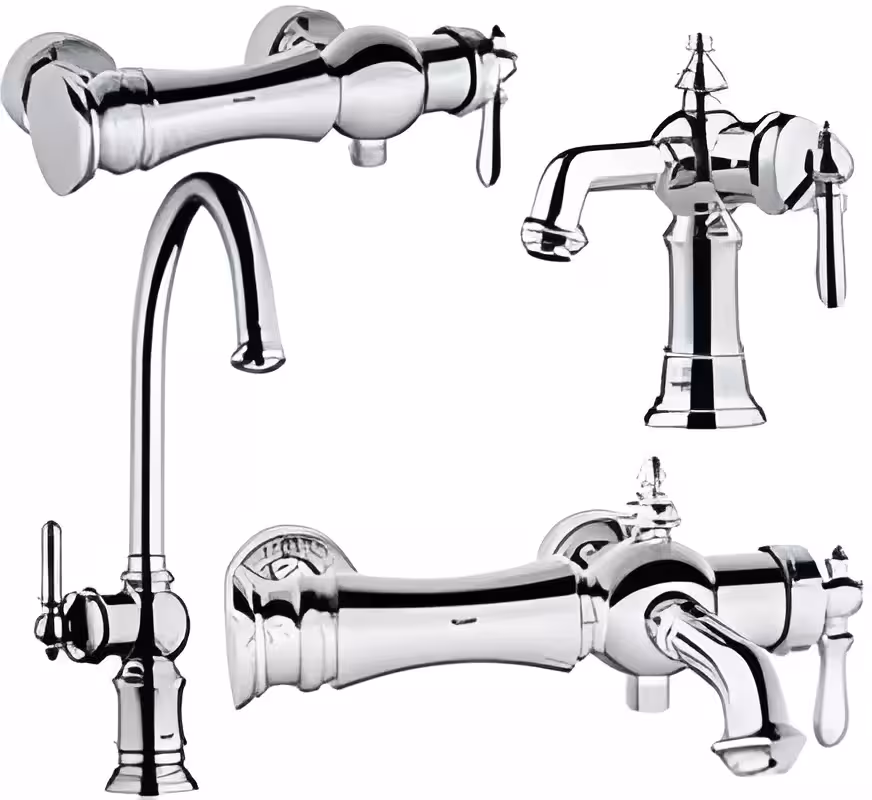 ست شیرالات شودر مدل بیزانس کروم