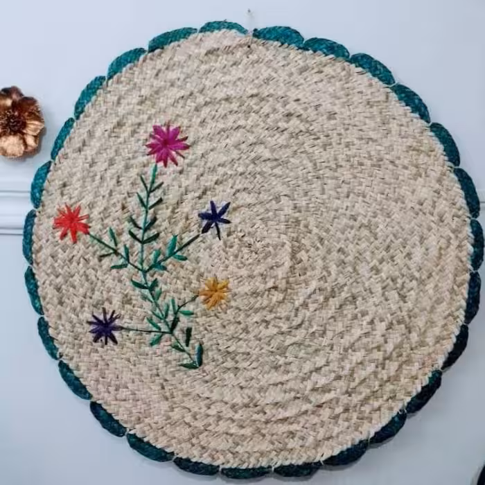 سفره حصیری گلدار80 سانتی