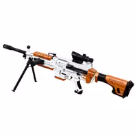 اسباب بازی تفنگ تیر ابری شارژی رگباری M249 نوری دودزا آیتم 903-2