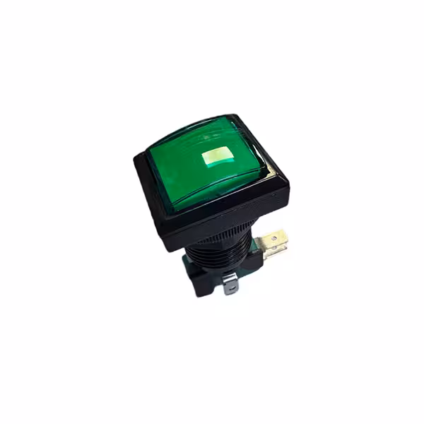 کلید مربعی سبز با LED12V کد 1295