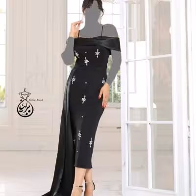 پیراهن زنانه کرپ مدل ماکسی شیک پیراهن مجلسی شیک