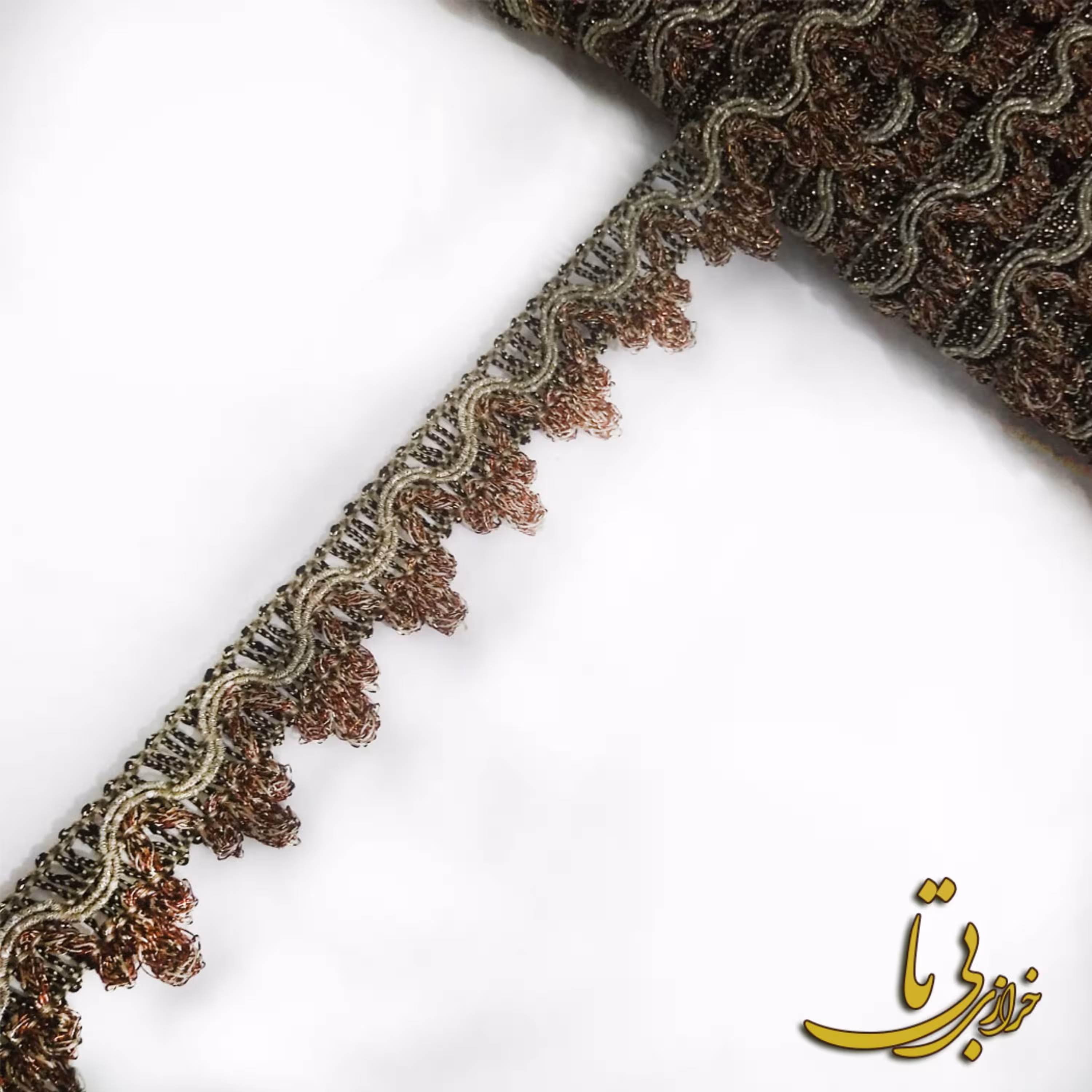 نوار سنتی تاجی قهوه ای خرج کار ترمه و لباس (کد1067)