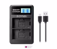 شارژر دوبل باتری Zomei LP-E6 مدل LCD USB Type C / Micro | نگاه شاپ
