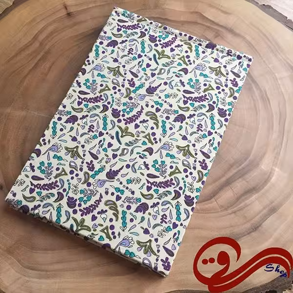 دفتر پارچه ای طرح خبرنگاری ساده بنفش Fabric Handmade Notebook