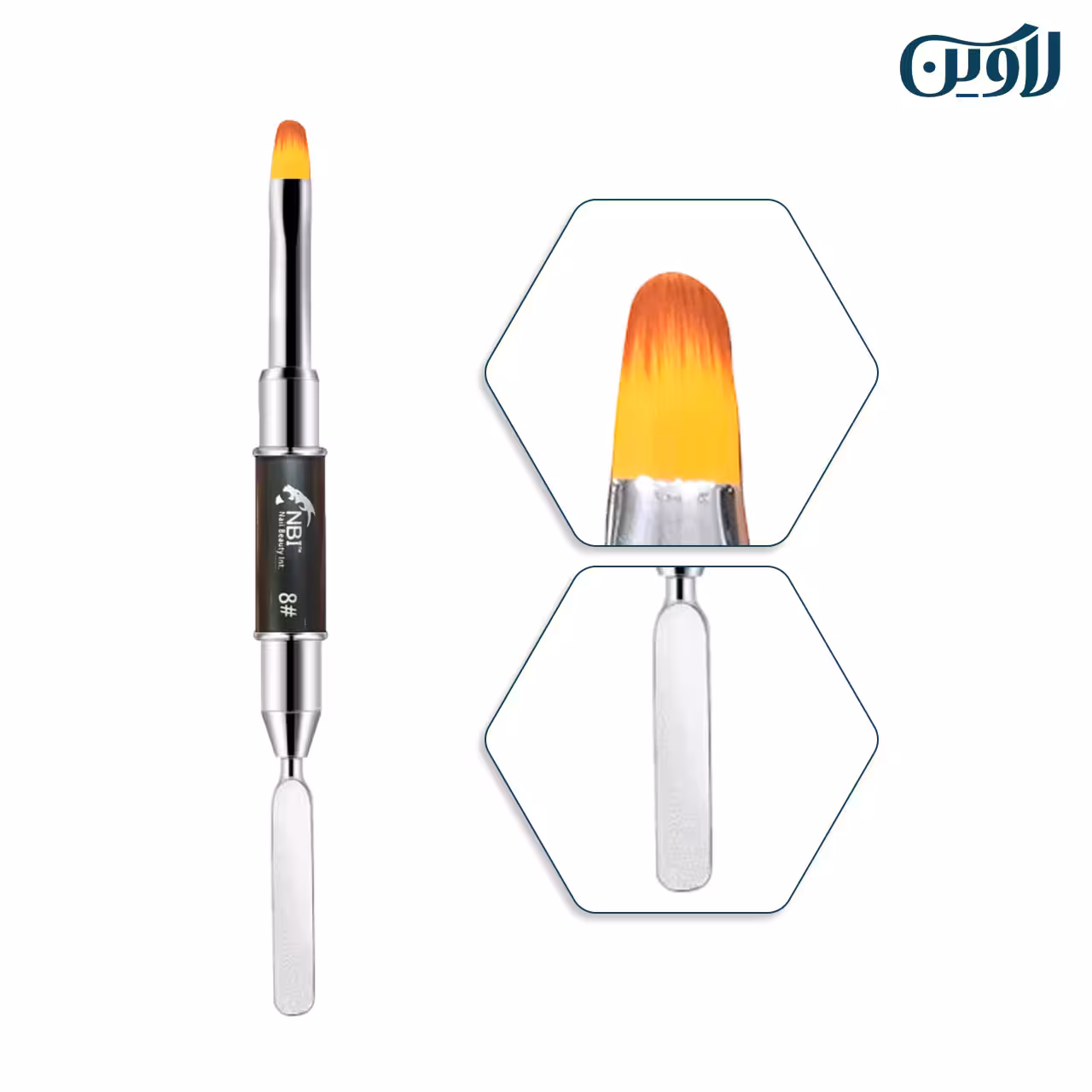 قلم کاشت ژل ناخن ان بی آی زبان گربه ای دوسر Nbi شماره 8