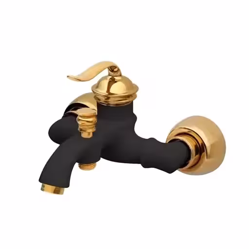 شیر  حمام مدل بامبو قاجاری مشکی طلا