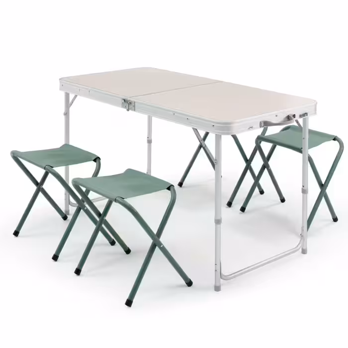 میز کمپینگ کچوا (پیش خرید) Quechua Folding Camping Table – 4 Stools – 4 / 6 Persons