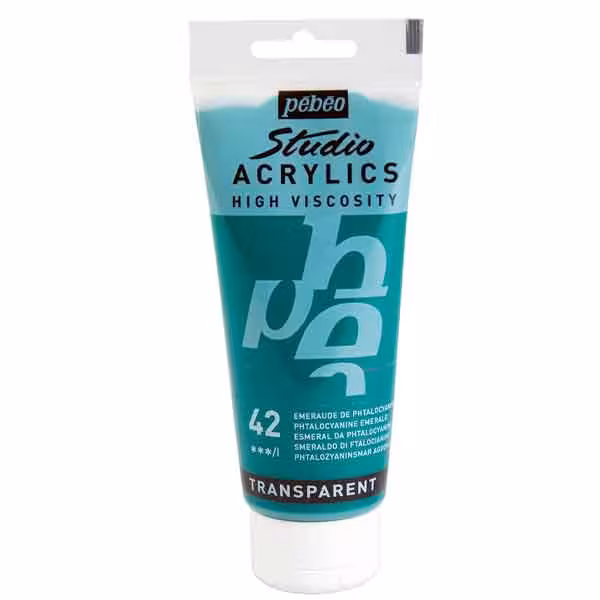 رنگ اکریلیک pebeo کد 42 (phtalocyanine emerald) 100 میل