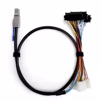 کابل تبدیل Mini SAS SFF-8644 به چهار SFF-8482 با کابل برق SATA مدل SM242 طول 2 متر - ایپکی