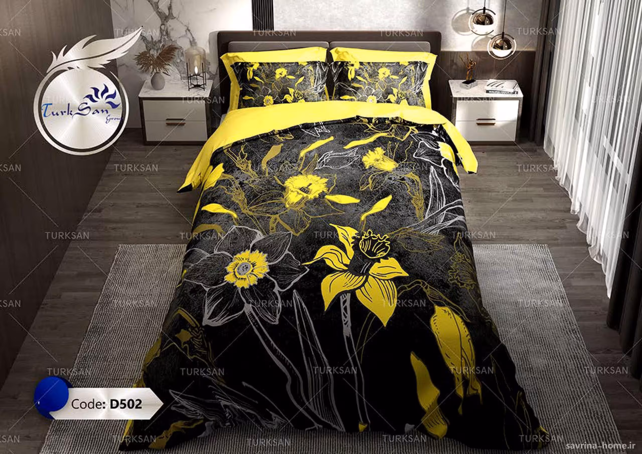 روتختی طرح نرگس دو نفره برند ترکسان کد d502