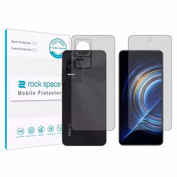 گلس صفحه نمایش و پشت گوشی شیائومی Redmi K50 Pro مدل نانو هیدروژل مات برند راک اسپیس کدSS