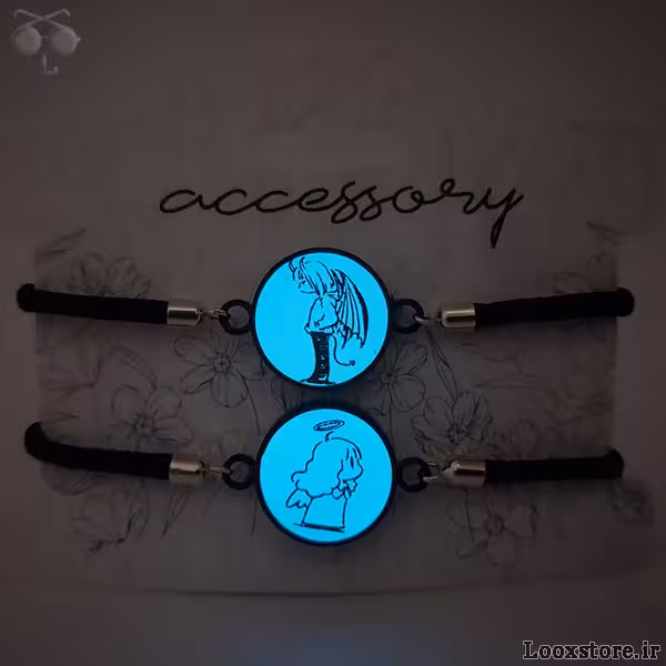 دستبند ست شب تاب دونفره فرشته شیطان