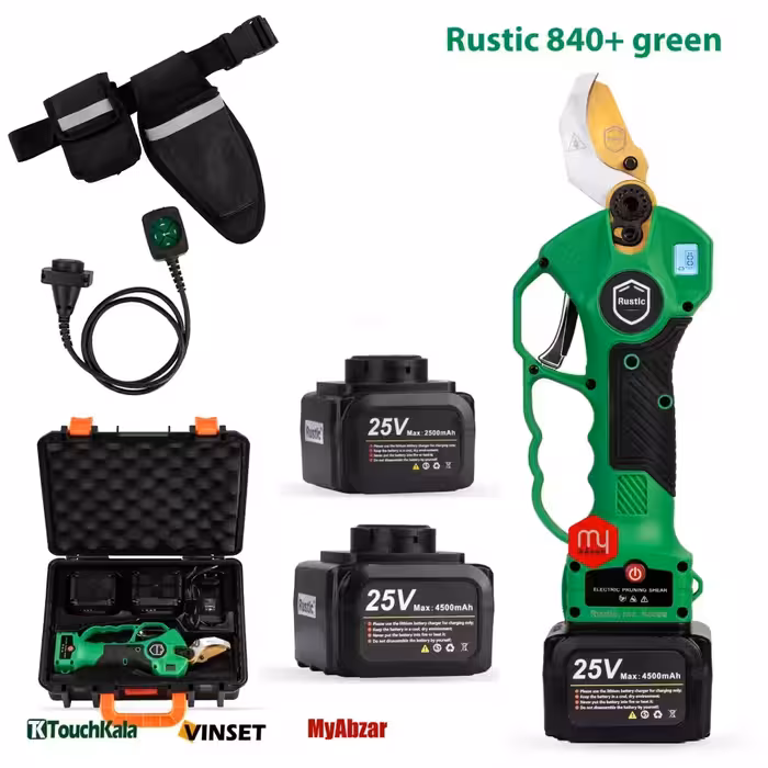 قیچی شارژی روستیک کره مدل  840 پلاس سبز با کیف و کابل