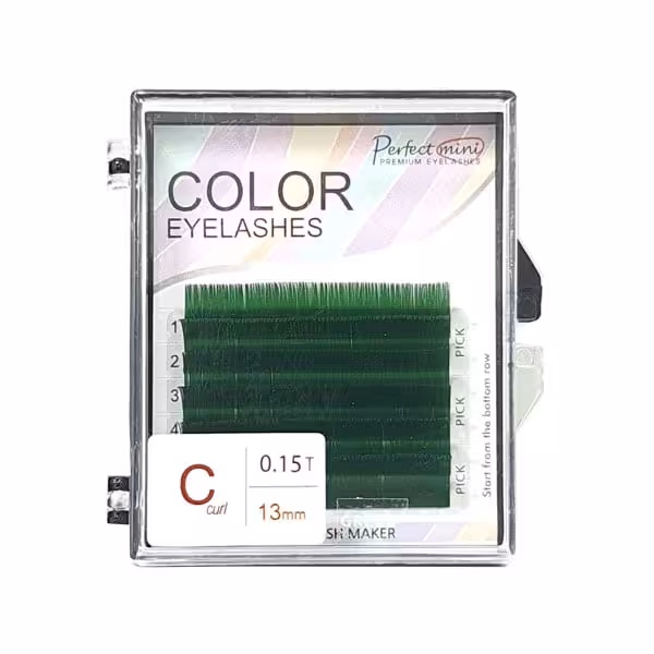 مژه والیوم پرفکت مینی رنگ سبز سایز13