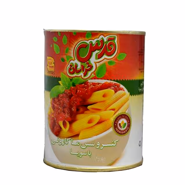 کنسرو سس ماکارونی با سویا قدس 350 گرمی