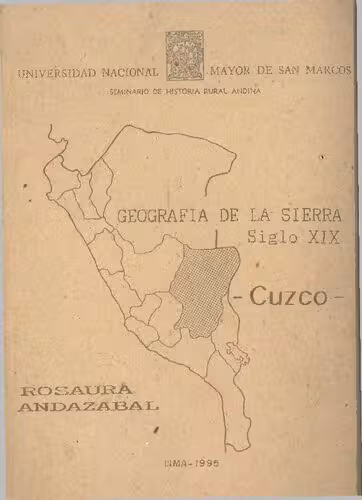 خرید و دانلود نسخه کامل کتاب Geografía de la sierra, siglo XIX. Cuzco
